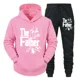 thumbnail image 3 of Conjunto de 2 piezas con capucha y pantalones divertidos para papá primerizo, ropa deportiva clásica, sudadera holgada de otoño, traje gráfico, 3 of 5