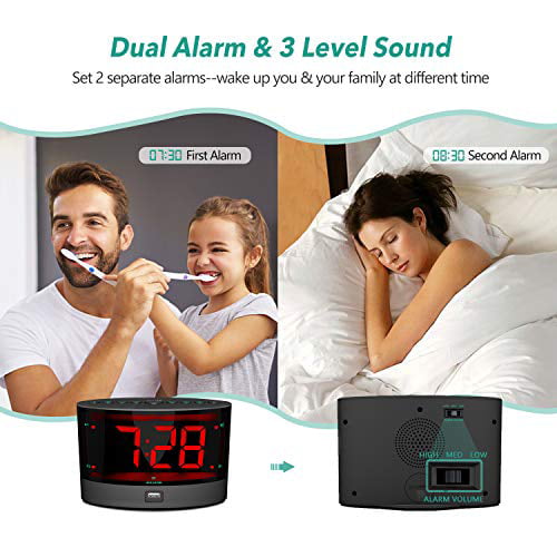Anjank Extra Loud Alarm Clock With, Alarm Clock Pillow Shaker