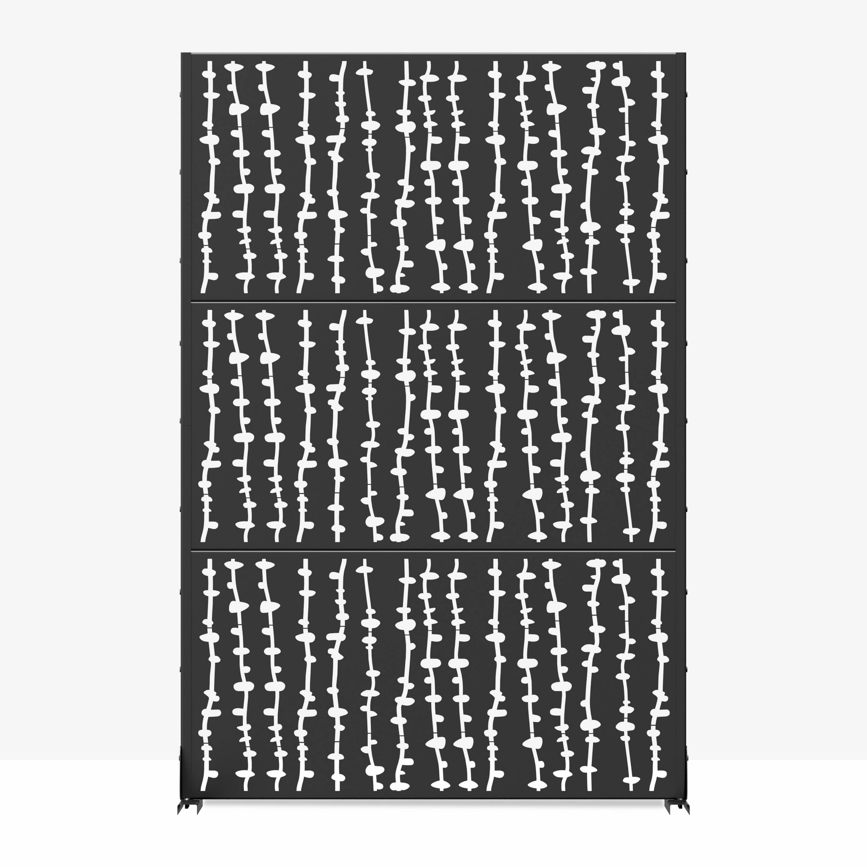 MAYEERTY 72x47x16 Inch Black Galvanized Steel Privacy Screen for Outdoor Patio