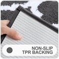 thumbnail image 4 of Buganda Microfiber Bathroom Rugs and Mats, Extra Soft and Absorbent Shaggy Bath Mats, Non-Slip Moroccan Trellis Bath Carpets, 24" x 36", Black, 4 of 6