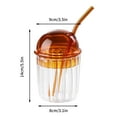 Sale Clearance Cute Drinking Glasses With Glass Dome Lid And Straw