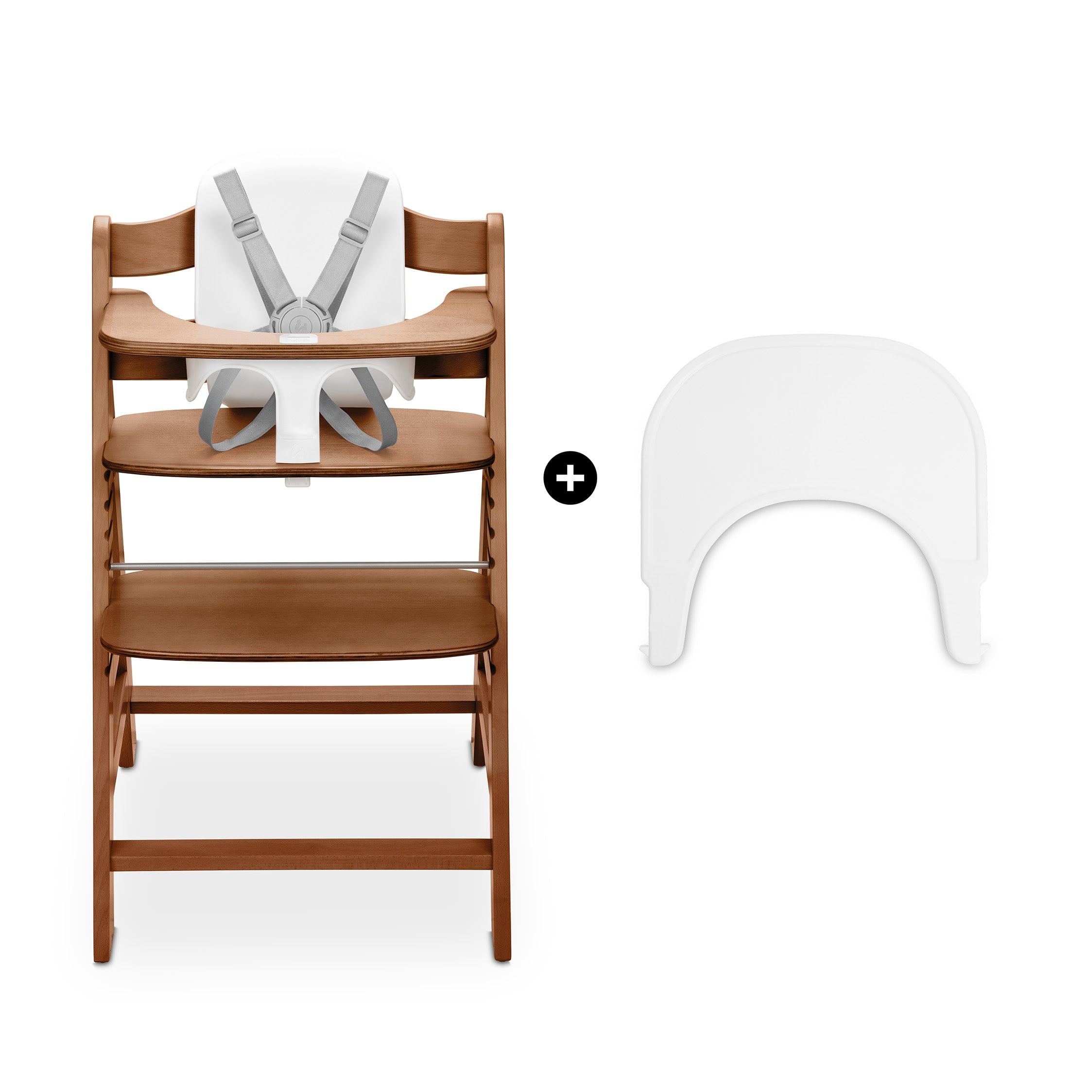 hauck Alpha+ Adjustable Wooden High Chair Set, Walnut