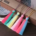 thumbnail image 7 of U8MO New 9cm Handmade Two-tone Cotton Thread Tassel Clothing Bag Pendant DIY-11# Lake blue + orange, 7 of 7