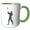 Green/White, variant on 3drose, Armored Knight Swinging His Mace Upwards, 11oz Two-tone Black Mug