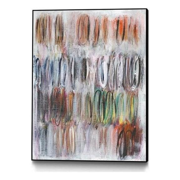 Giant Art Canvas  24x32 Paint Scribble II Framed in Multi-Color