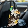thumbnail image 4 of Yuyamidu Brown Cow Print Car Trash Bag Accessories Sunflower Auto Garbage Bag for Car Van Truck Trash Container Storage Bag Hanging Car Waste Bag Holder, 4 of 7