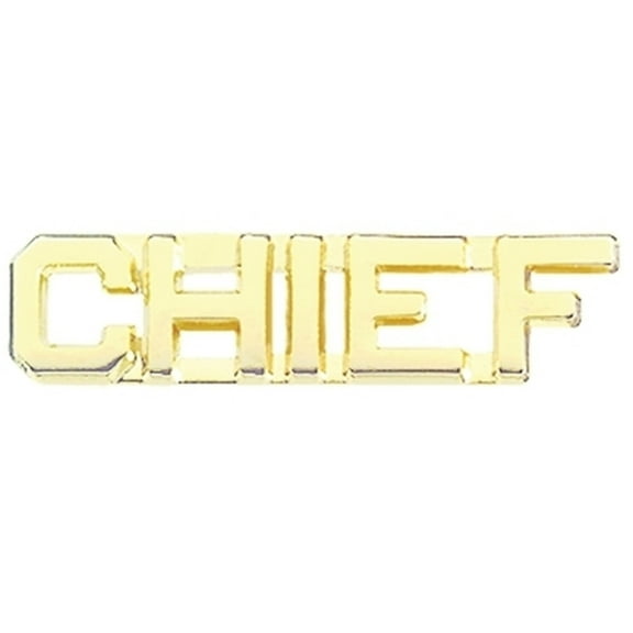 Hero's Pride CHIEF Die Struck Letter Pins, 1/4" High, Gold Finish, Pair