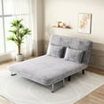 thumbnail image 2 of Whalemon Velvet Gray Convertible Chair Bed with Adjustable Backrest and Pillow, 2 of 5