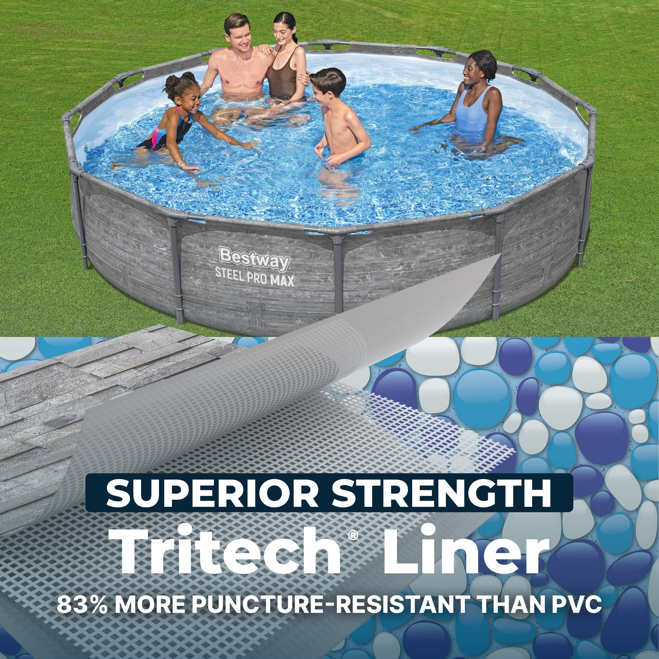 Bestway Steel Pro MAX 12' x 30" Metal Frame Above Ground Pool Set w/ Filter Pump