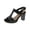 Black Smooth, variant on Womens Paulette Faux Leather Buckle Slingback Sandals