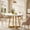 White Gold, variant on Fnova Round Dining Table for 4 People, Modern Kitchen Table with Sturdy Metal Frame, Small Space Circular Dinner Table for Living Room, Apartment, and Breakfast Nook