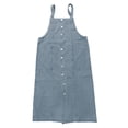 thumbnail image 6 of Denim Overall Dress for Women Summer Loose Casual Button Down Adjustable Strap A Line Midi Jean Dress with Pockets, 6 of 6