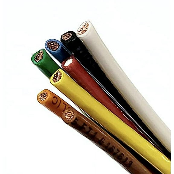 AC/DC Wire And Supply 200 FT 12 AWG THHN THWN-2 600V Stranded Copper Building Wire 8 Colors X 25 FT Ea