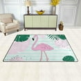 thumbnail image 3 of Coolnut Lightweight Carpet Mats, 31 x 20 inches Area Soft Rugs Floor Mat Doormat Decoration for Rooms Entrance Beautiful Flamingo Tropical Leaves, 3 of 6