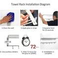 thumbnail image 2 of SUSUZI  24 Inch Towel Rack with Towel Bar Foldable Towel Holder   Shelf with Movable Hooks Rustproof Aluminum Towel Storage Wall Mount for Bathroom Lavatory Black, 2 of 11