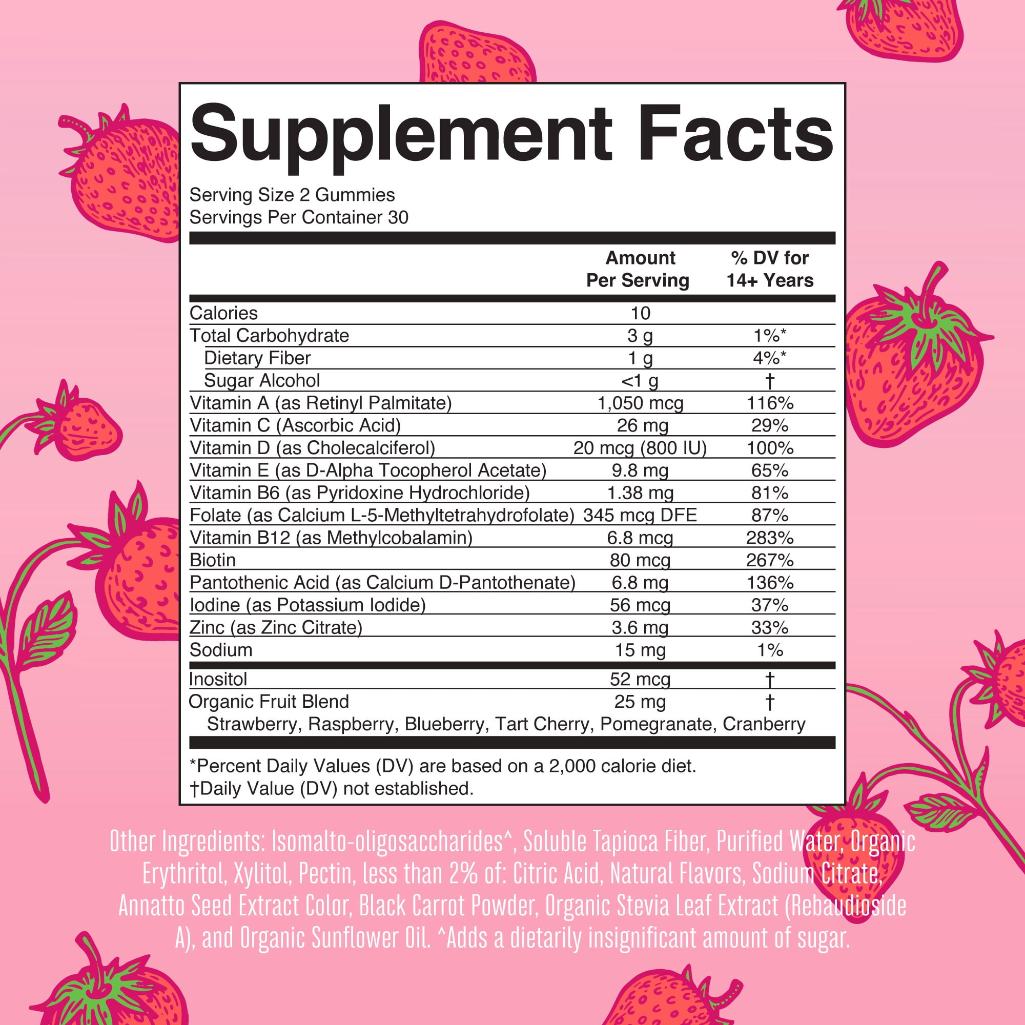 MaryRuth Organics Womens Multivitamin Gummies Vegan Strawber