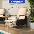 thumbnail image 3 of Dexrtus Wicker Recliner Chairs with Cushions Rattan for Indoor and Outdoor Use, Brown/Beige, 3 of 7