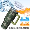 thumbnail image 5 of Camouflage 40oz Tumbler– Stainless Steel Insulated Tumbler with Handle and Straw, Large Capacity Travel Cup for Hot & Cold Drinks, 5 of 6