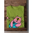 thumbnail image 3 of Cat W Globe Rave Style T-Shirt Men -Image by Shutterstock, Male 4X-Large, 3 of 4
