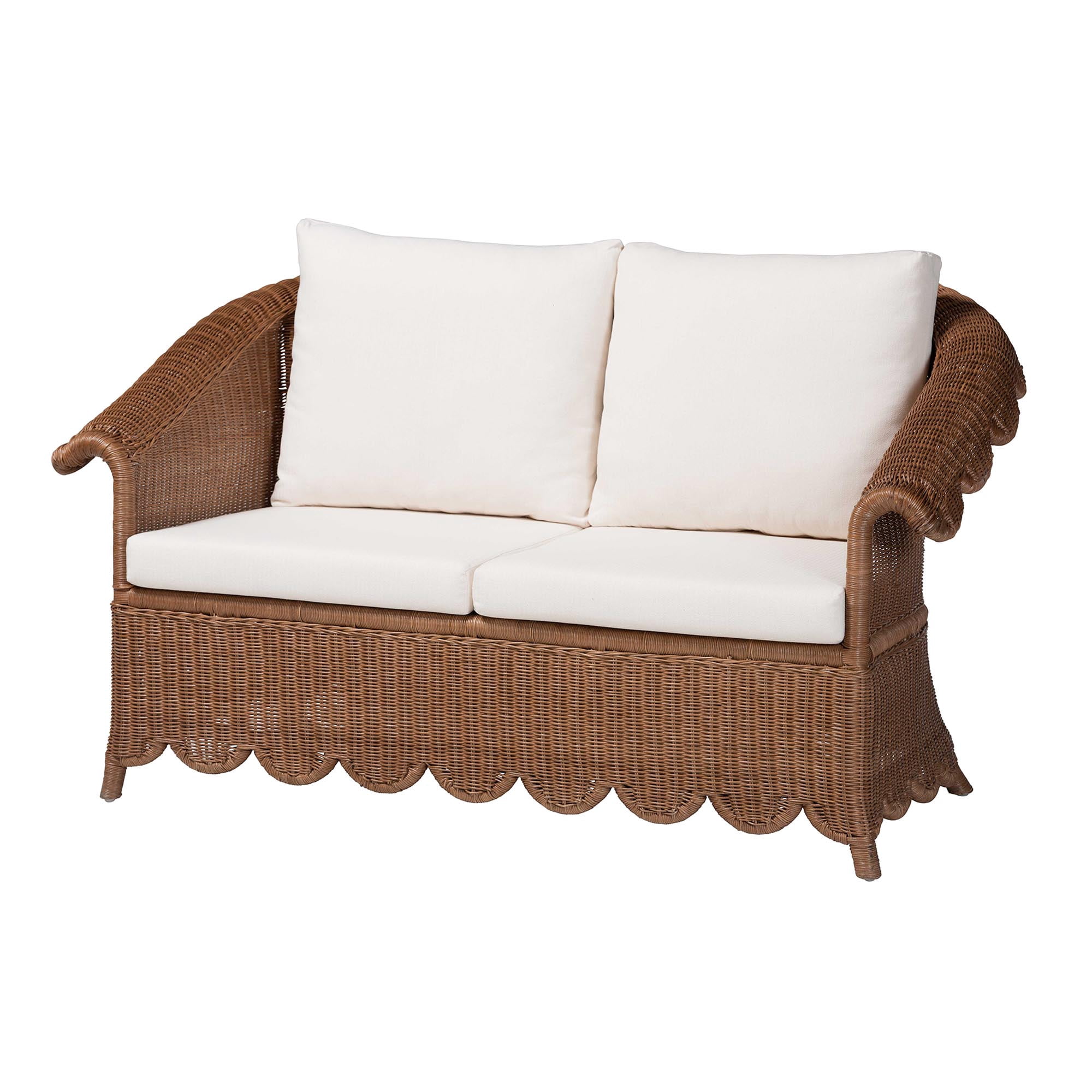 bali & pari Detta Boho Loveseat, Peanut Brown
