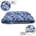 thumbnail image 3 of Philodendron Pet Bed, Pattern with Tropical Leaves, Chew Resistant Pad for Dogs and Cats Cushion with Removable Cover, 24" x 39", Cobalt Blue White, by Ambesonne, 3 of 4