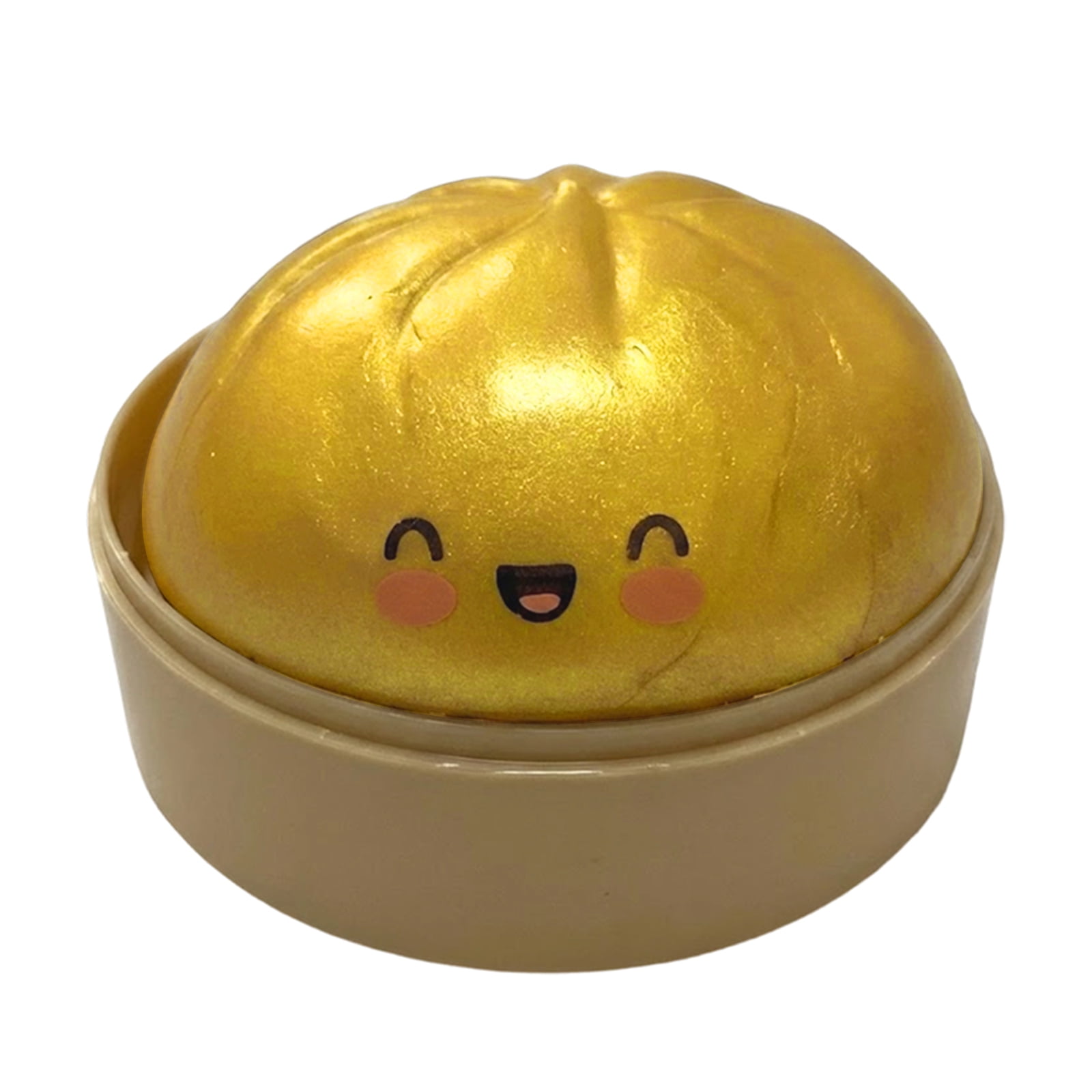 Glitter Colorful Dumpling Squishy, Large Squishy Dumpling with Steamer, Squishy Dumpling Doll with Cute Expressions, Silicone Bun Sensory Fidget Dolls, Hand Pinching Decompression Dolls