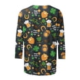 thumbnail image 4 of DPTALR T-shirt Imprimé pour la Saint-Patrick pour Femmes, Manches 3/4 Mi-Longues, Col Rond, Décontracté, 4 of 4