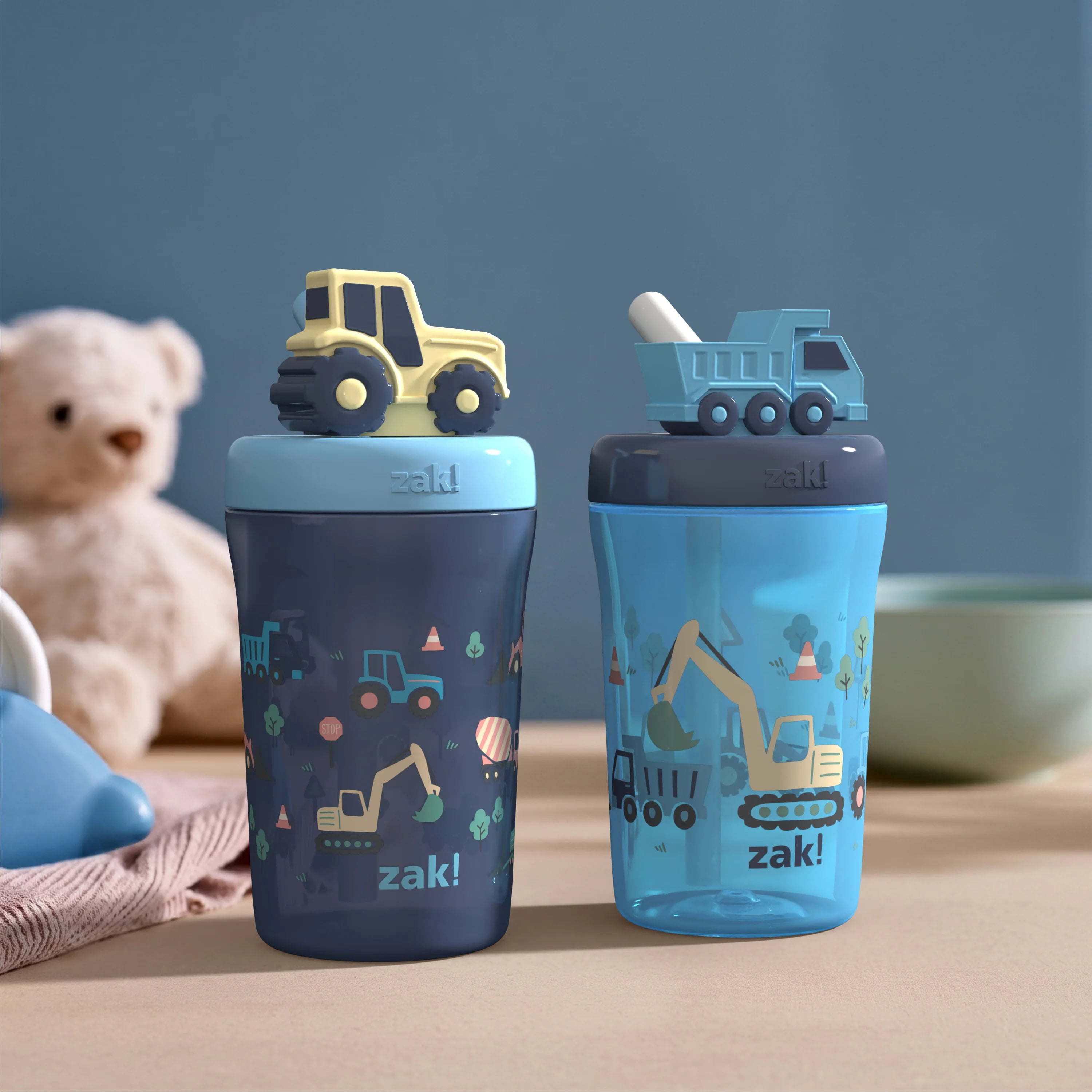 Zak Designs 2-Pack 7.5oz Buddy Sip Cups for Kids - Construction Theme
