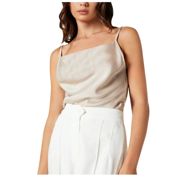 QUINDOS Tank Tops for Women Plus Size Exercise Beige Summer Fashion Casual Solid Sleeveless Blouse Tops Camisoles Zipper Womens Camisoles 2025