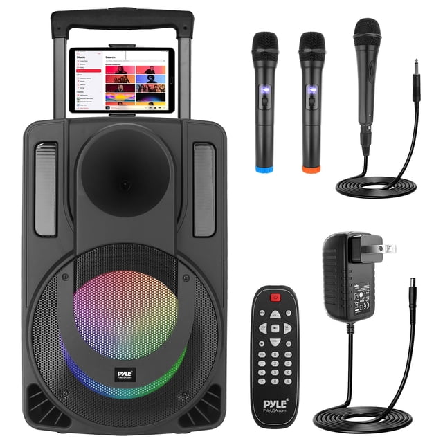 Sistema de altavoces PA portátil PyleUSA PHPWA8TB con 2 Mi inalámbricos