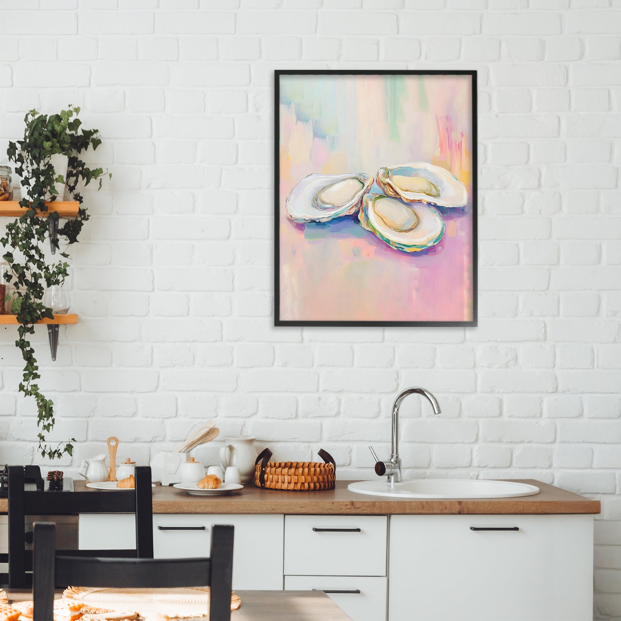 Stupell Industries Pastel Oysters Harmony Black Framed Giclee Art, design by The Prints Vibe