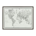 thumbnail image 2 of Kate and Laurel Sylvie Vintage Black and White World Map Framed Canvas Wall Art by The Creative Bunch Studio, 28x38 Brown, Travel Adventure Map Art Wall Décor, 2 of 6