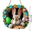 thumbnail image 3 of Plaque de Porte de Pâques Bienvenue Pâques en Bois Adaptée pour Porte d'Entrée Pâques Suspendable avec Lapin de Pâques Adaptée pour Porte d'Entrée et Mur., 3 of 5
