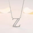 thumbnail image 2 of HHBEAUTY 14K Silver Plated Cubic Zirconia Initial Necklace, Letter Dainty Necklaces for Women, Initial Pendant Necklace Tiny Letter Name Necklaces, Gift for Momen & Mom, 2 of 4