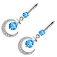 thumbnail image 3 of 1 Pair Exquisite Rhinestone Moon Star Earrings Rhinestone Dangle Earrings, 3 of 8