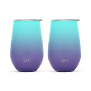Simple Modern 12oz Spirit Wine Glasses 2 Pack Bundle - Stainless Steel Tumbler with Lids - Vacuum Insulated 18/8 Stainless Steel - Ombre: Tropical Seas