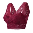 thumbnail image 1 of B91xZ Front Close Wirefree Back Support Posture Full Coverage Bra Comfort-Strap Wireless Full-Coverage Bra,Wine One Size, 1 of 3