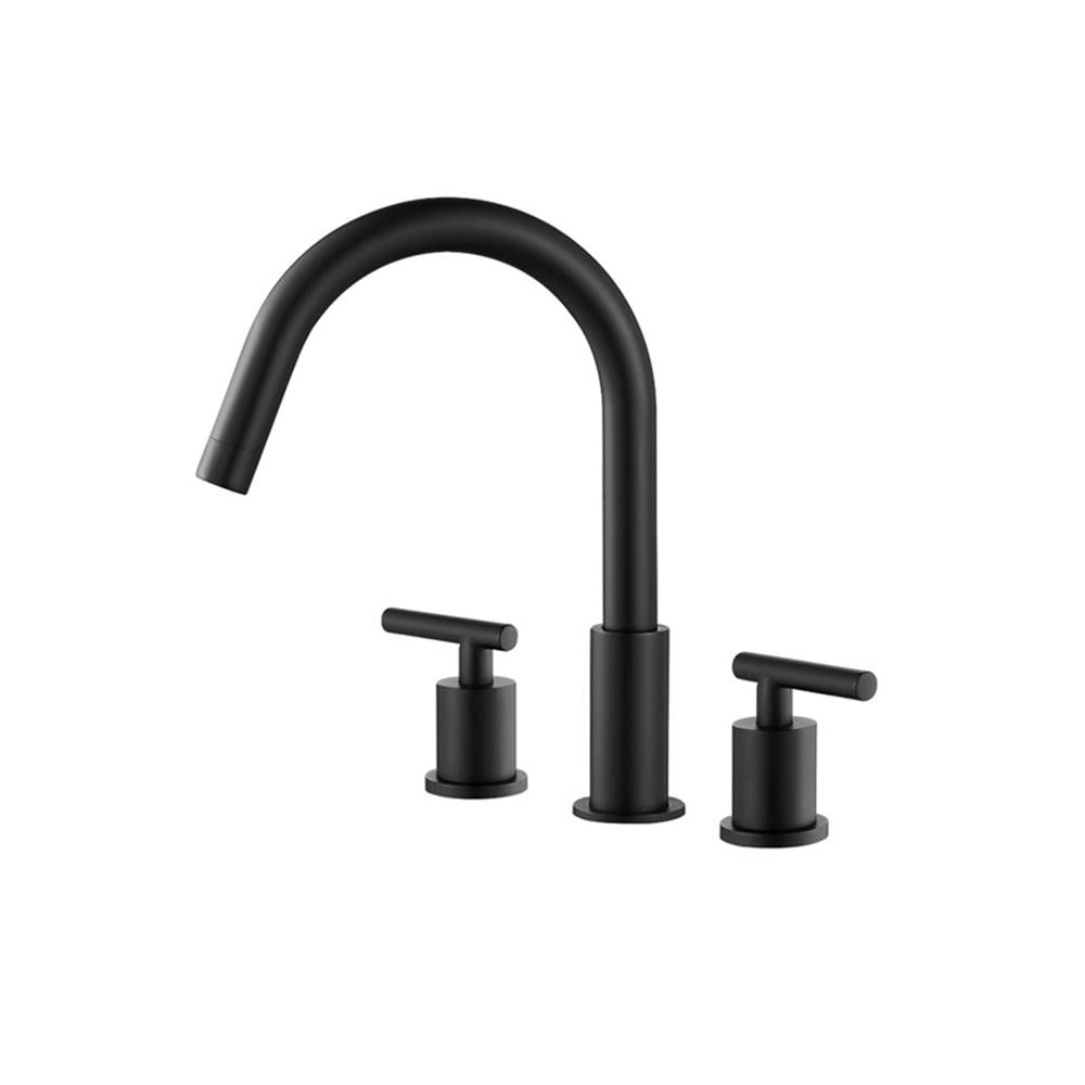 Vinnova 114123-BAF-MB Lodosa Widespread Matte Black Bathroom Basin Sink Faucet