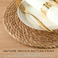 thumbnail image 4 of QUTETN Set Of 24/12/6/4 Round Placemats Plate Chargers 13 Inch  Boho Farmhouse Rustic Place Mats For Dining Table Decor  Rattan Wicker Table Mats Jute Braided Chargers For Dinner Plates, 4 of 6