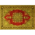 thumbnail image 1 of Ahgly Company Machine Washable Indoor Rectangle Medallion Yellow Traditional Area Rugs, 4' x 6', 1 of 4
