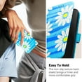 thumbnail image 5 of Designed for iPhone 16 Pro Premium PU Leather Pattern Flip Wallet Case Cover, Card Slots & Kickstand Wrist Strap Magnetic Closure Protective Phone Case for iPhone 16 Pro, Little Blue Daisies, 5 of 9