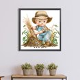 thumbnail image 4 of Pintura de diamante 5D DIY parcial con forma especial taladro granja vaquero niño Kit 30x30cm, 4 of 9