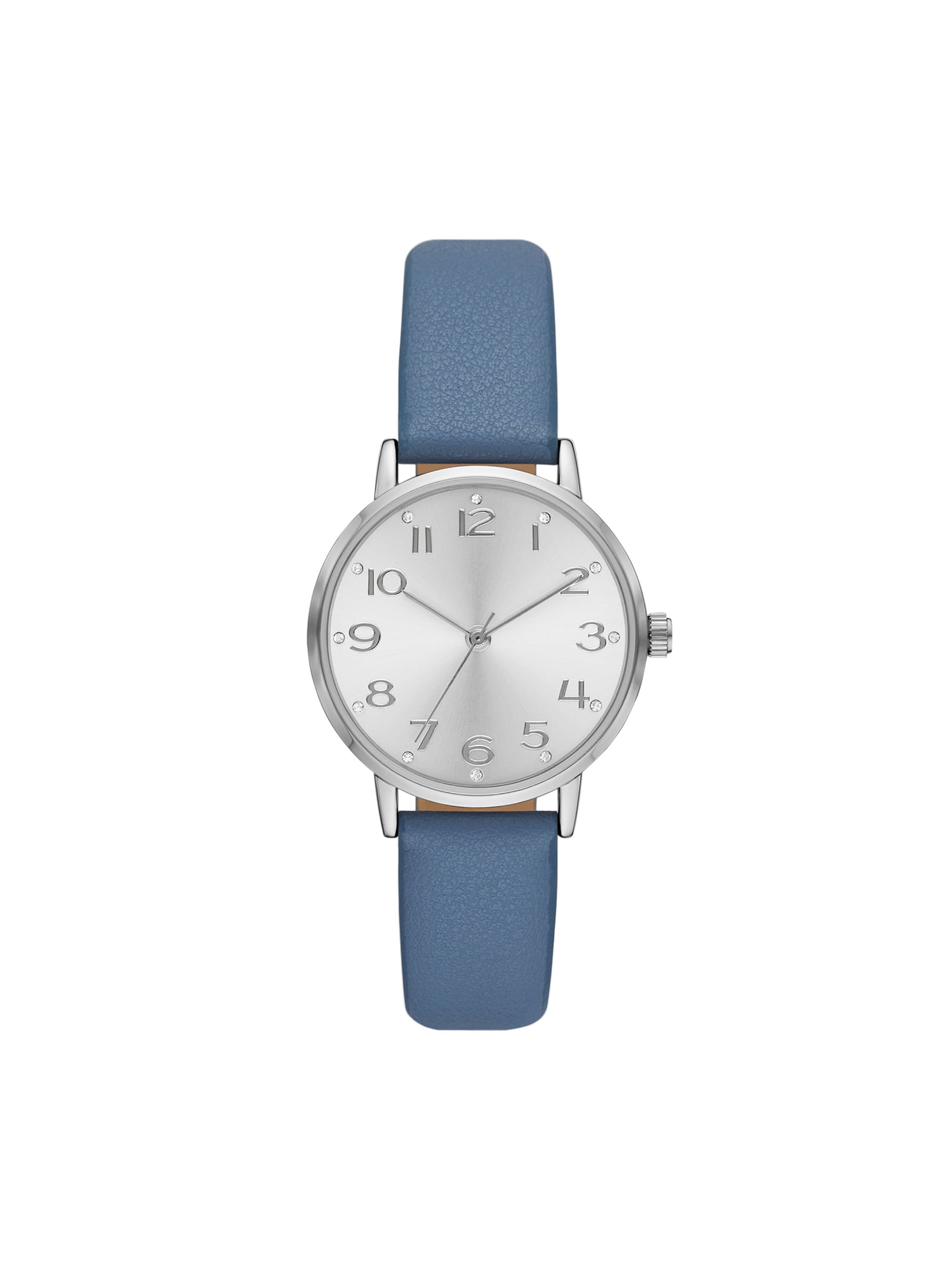 Time and Tru Women's Crystal Accent Silver Tone Watch - Walmart.com