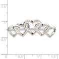 thumbnail image 5 of 925 Sterling Silver Satin Finish Diamond Cut Five Heart Pin, 5 of 5