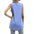 thumbnail image 3 of HUBERY Women Buttons Deep V Neck Sleeveless Solid Color Summer Tank Top, 3 of 4