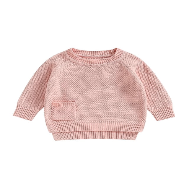 Tricot pour Bébé Manches Longues avec Poche Automne Tricoté pour Filles Garçons