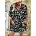 thumbnail image 5 of Hawaiian Shirts for Women Summer Beach Shirt Tropical Shirts Womens Hawaii Button Down Short Sleeve Blouses Button Up Tops Black XL, 5 of 9