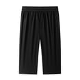 thumbnail image 4 of Garbnen Men's Capri Pants Quick Dry Ice Silk Straight Leg Running Pants Men Lightweight Elastic Waist Baggy Stretch Gym Fitness Trousers Men with Zipper Pockets, 4 of 4