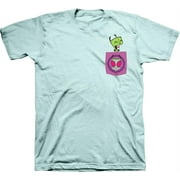 Mens Nickelodeon Invader Zim Shirt - Retro Nick Invader Zim tee - Classic Nick Graphic T-Shirt (Celadon, Medium)