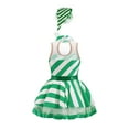 thumbnail image 3 of iiniim Girls Sequins Striped Sleeveless Figure Skating Tutu Dress for Christmas Party Dance Performance Green 6, 3 of 7